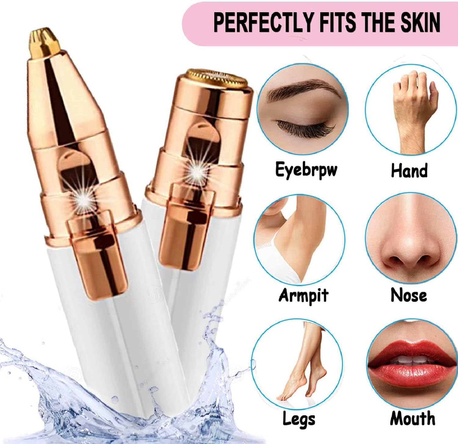 2 in 1 Eyebrow Trimmer & Facial Hair Remover