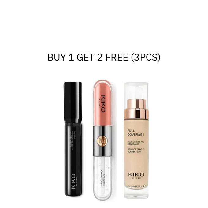 Kiko Full Coverage 2-In-1 Foundation & Concealer and kiko mascara and kiko double touch