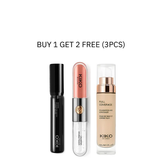 Kiko Full Coverage 2-In-1 Foundation & Concealer and kiko mascara and kiko double touch